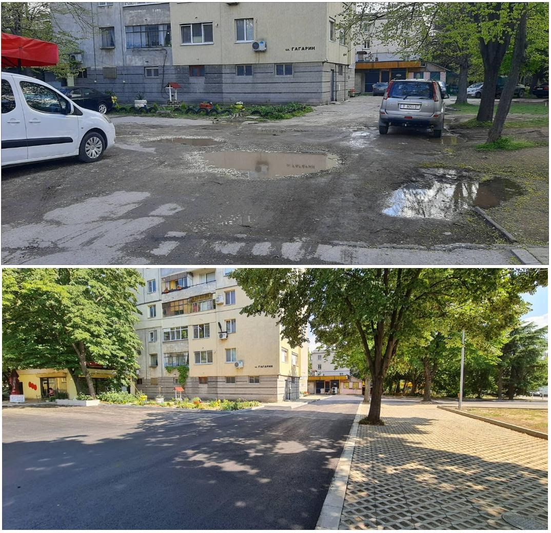 Продължава работата на бригадата за ремонт на тротоари в Русе